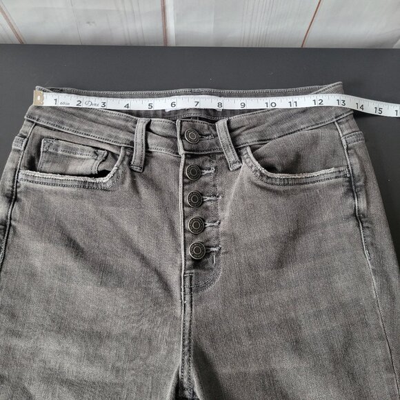 Buckle Flying Monkey Button Fly Women’s Sz 27 Black Denim Jeans, Skinny, Frayed - Picture 9 of 11